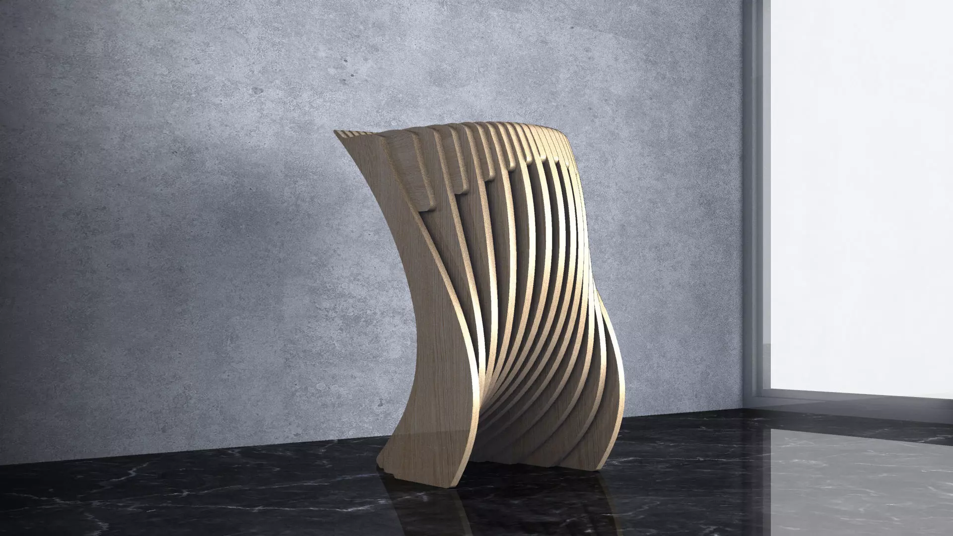 Parametric Wavy Wooden Furniture 24 - CNC files for cutting 3D model_0
