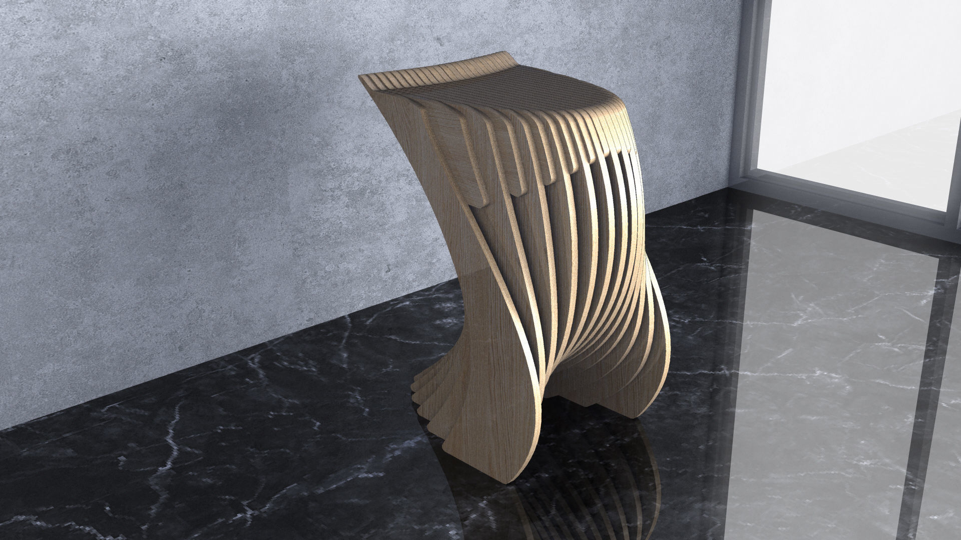 Parametric Wavy Wooden Furniture 24 - CNC files for cutting 3D model_2
