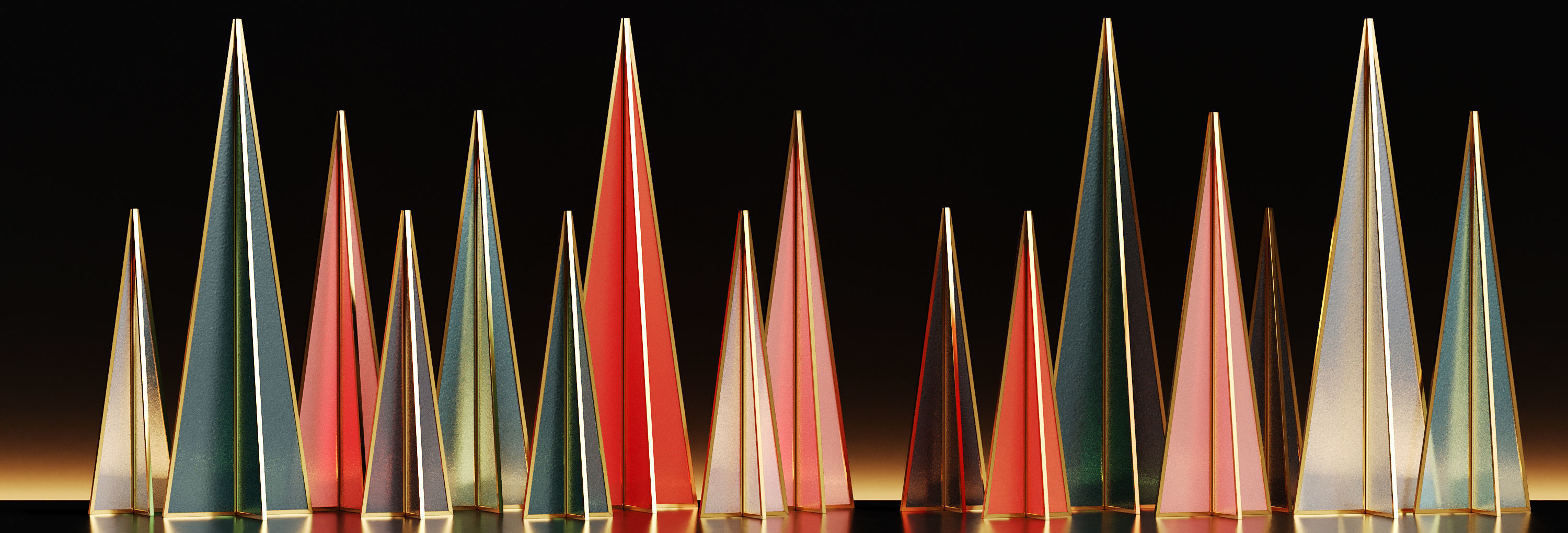 Miniature Tree Ornaments Decoration Set 3D model_2