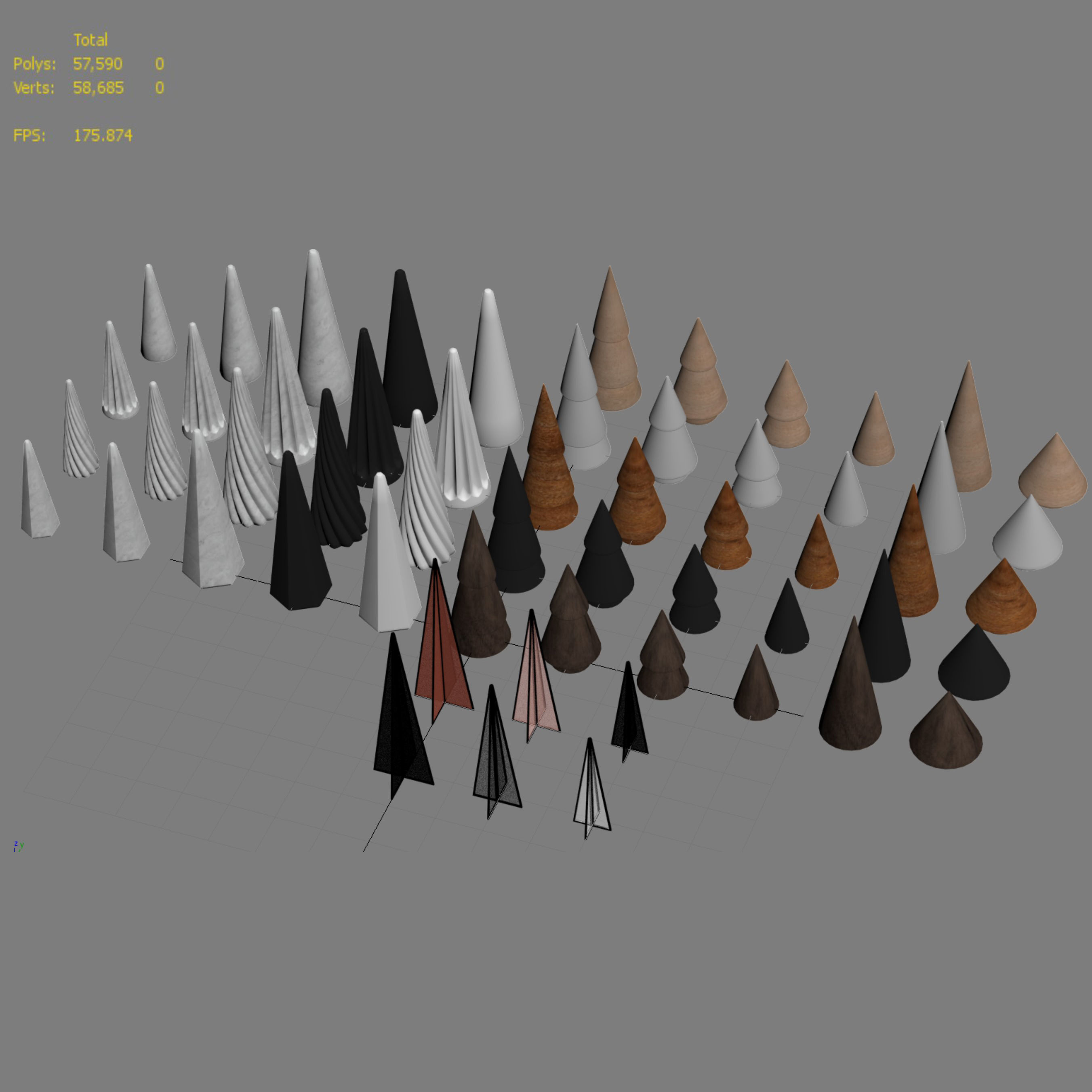 Miniature Tree Ornaments Decoration Set 3D model_5