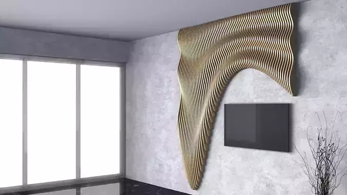 Parametric Wavy Wooden Wall Decor - 31 - CNC files for cutting