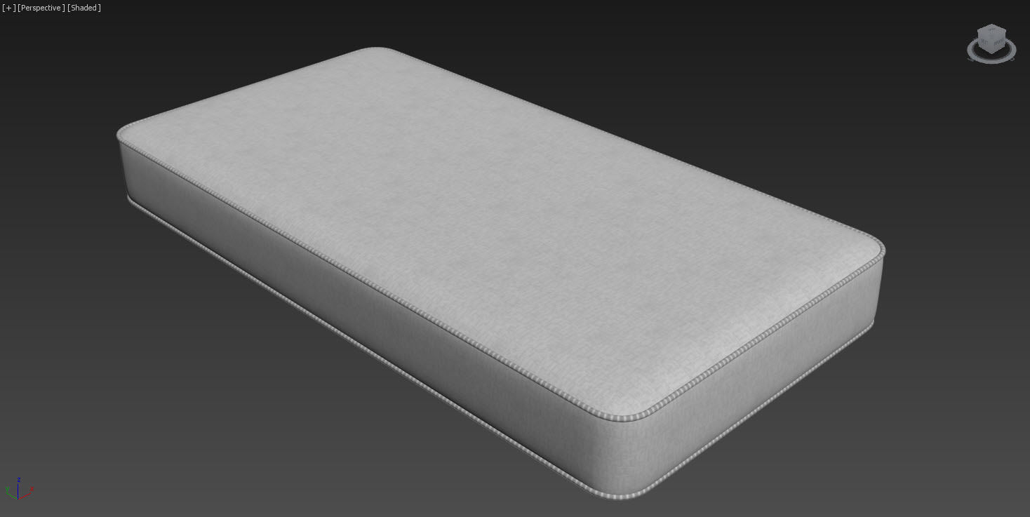 Mattress twin size with measurements Low-poly 3D model_6