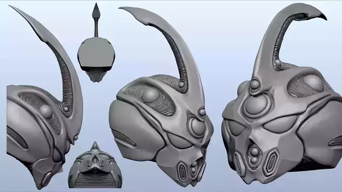 Guyver Unit 1 Blue 1986 Head 3D print model