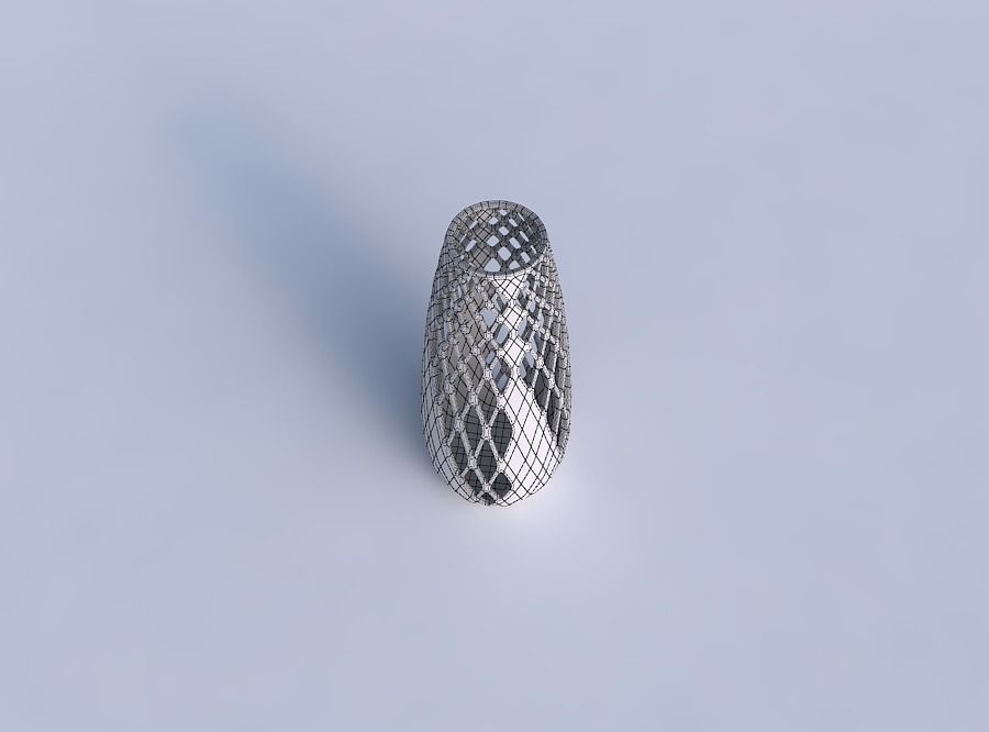 Vase Bullet with diagonal grid lattice 3 3D print model_6