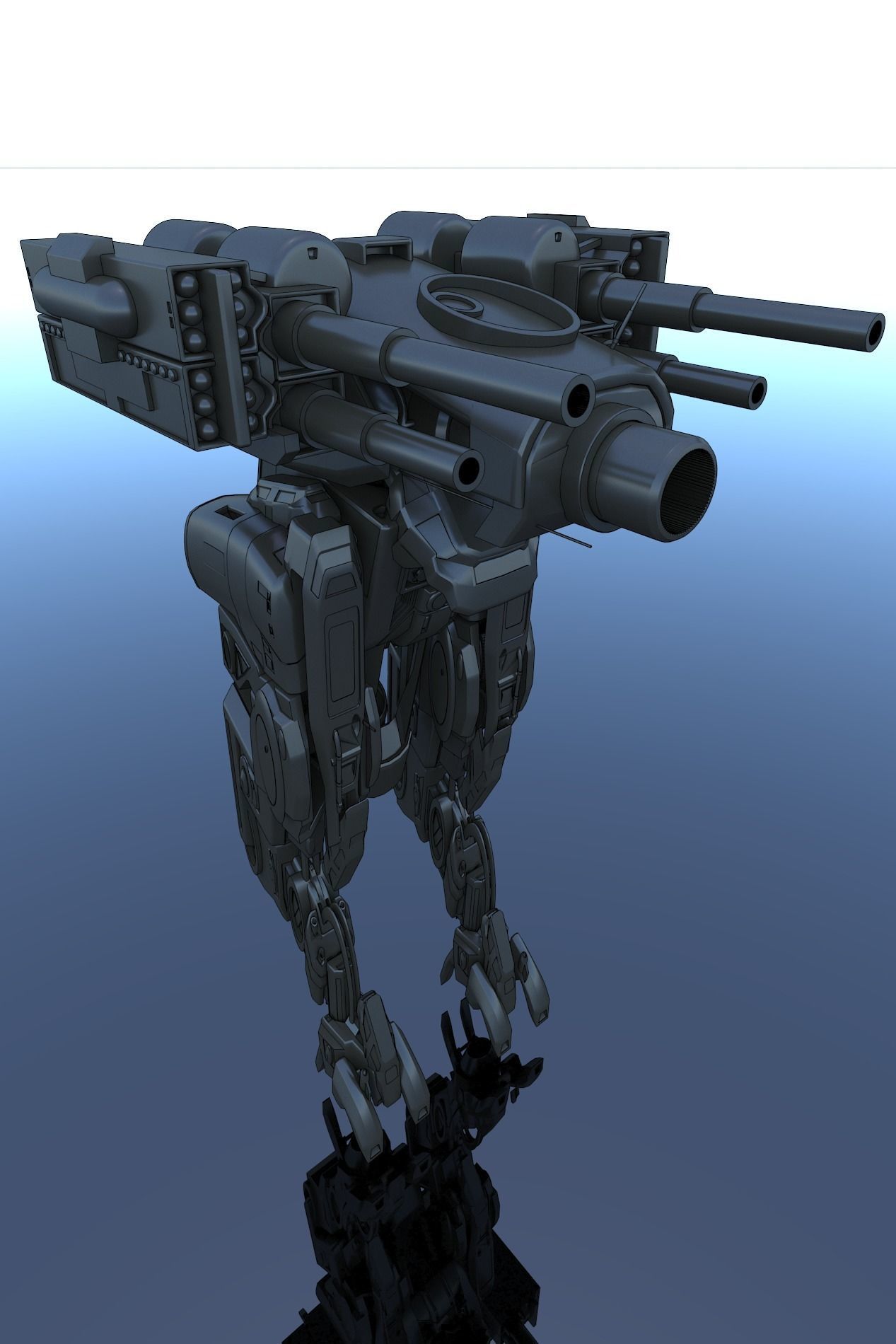 Cyborg Mecha Robot SciFi 3D model_3