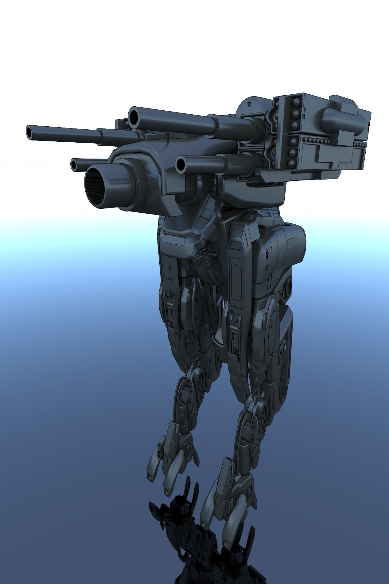 Cyborg Mecha Robot SciFi 3D model_2