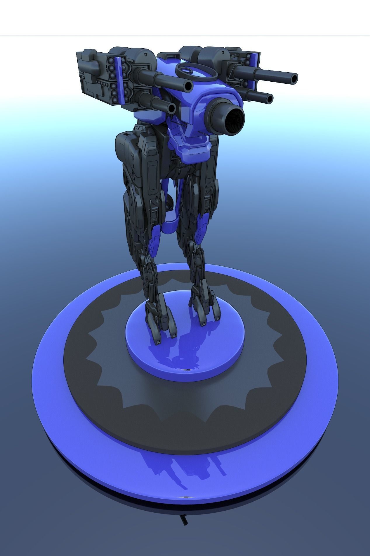 Cyborg Mecha Robot SciFi 3D model_1