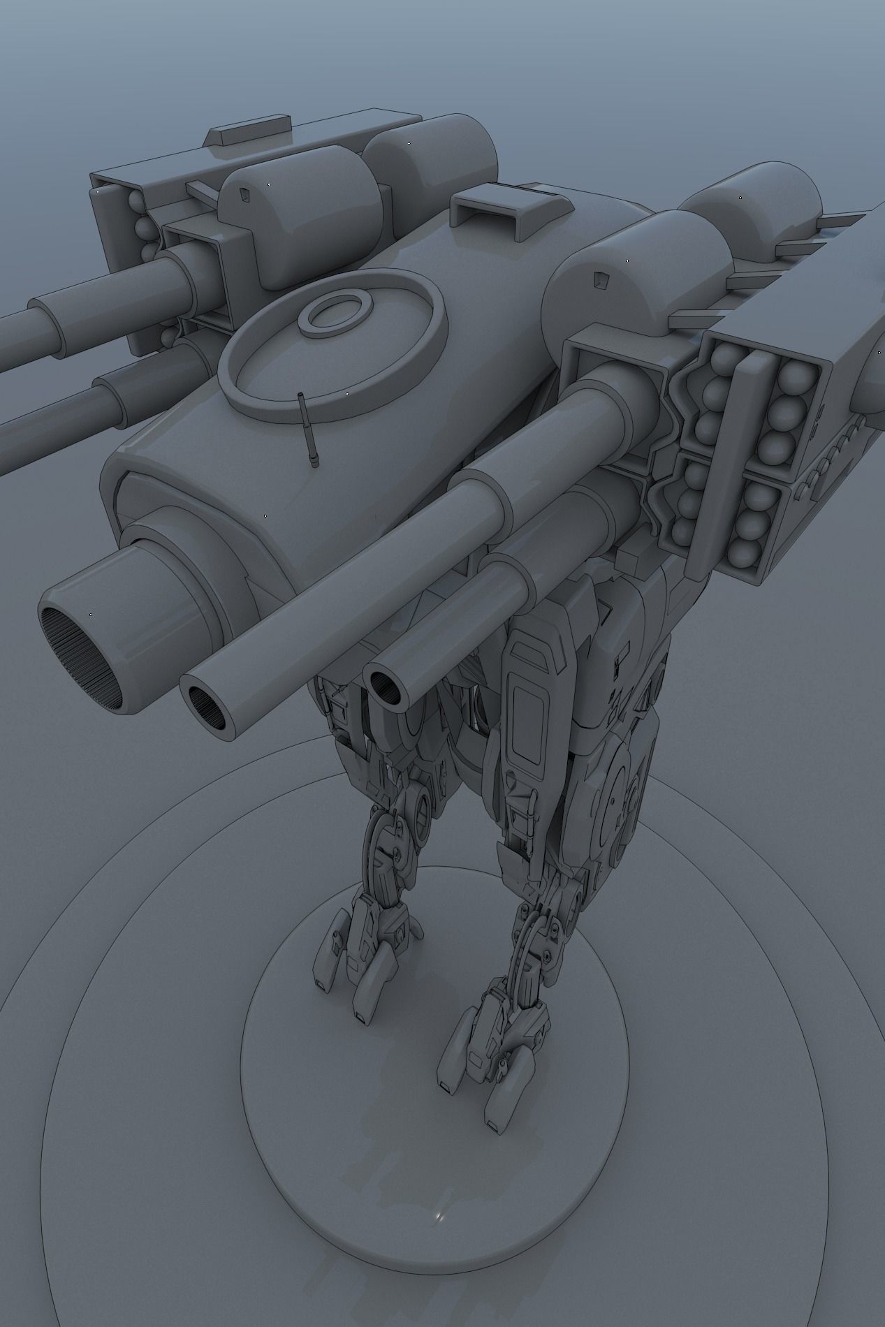 Cyborg Mecha Robot SciFi 3D model_8
