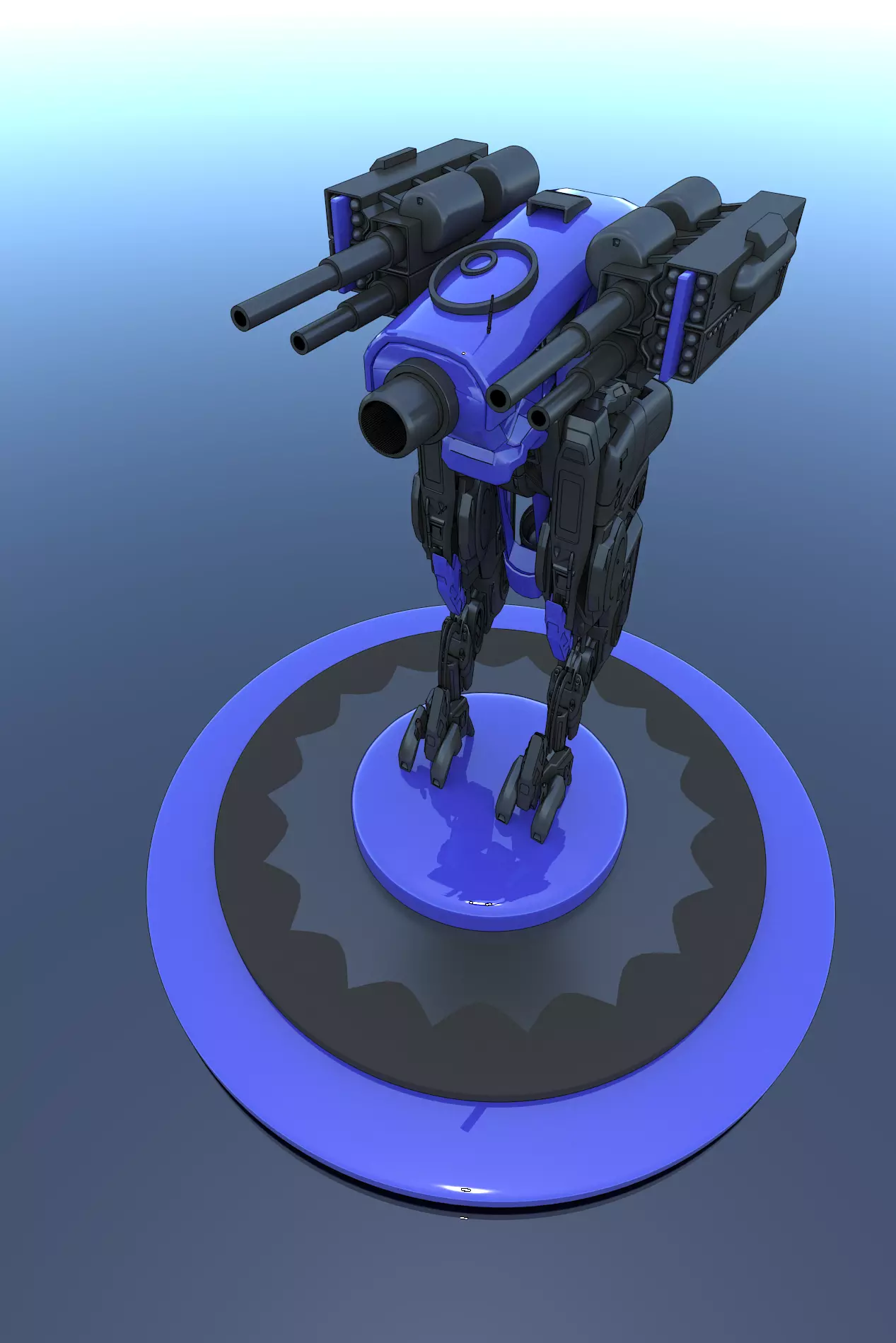 Cyborg Mecha Robot SciFi 3D model_0