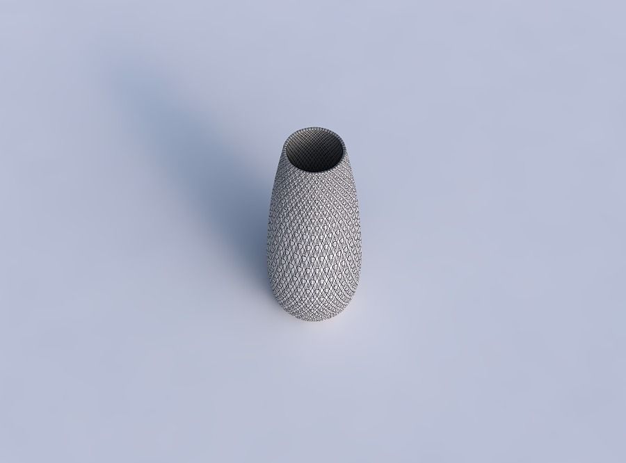 Vase Bullet with diagonal grid dents 3D print model_6