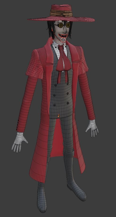 Alucard from Hellsing Anime 3D Rigged Low-poly 3D model_21