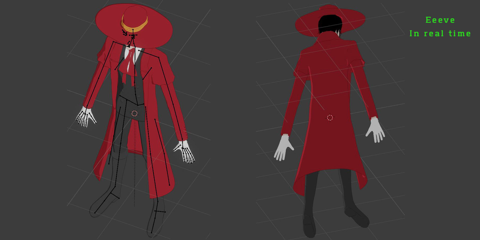 Alucard from Hellsing Anime 3D Rigged Low-poly 3D model_13