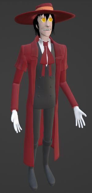 Alucard from Hellsing Anime 3D Rigged Low-poly 3D model_57