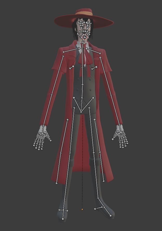 Alucard from Hellsing Anime 3D Rigged Low-poly 3D model_18