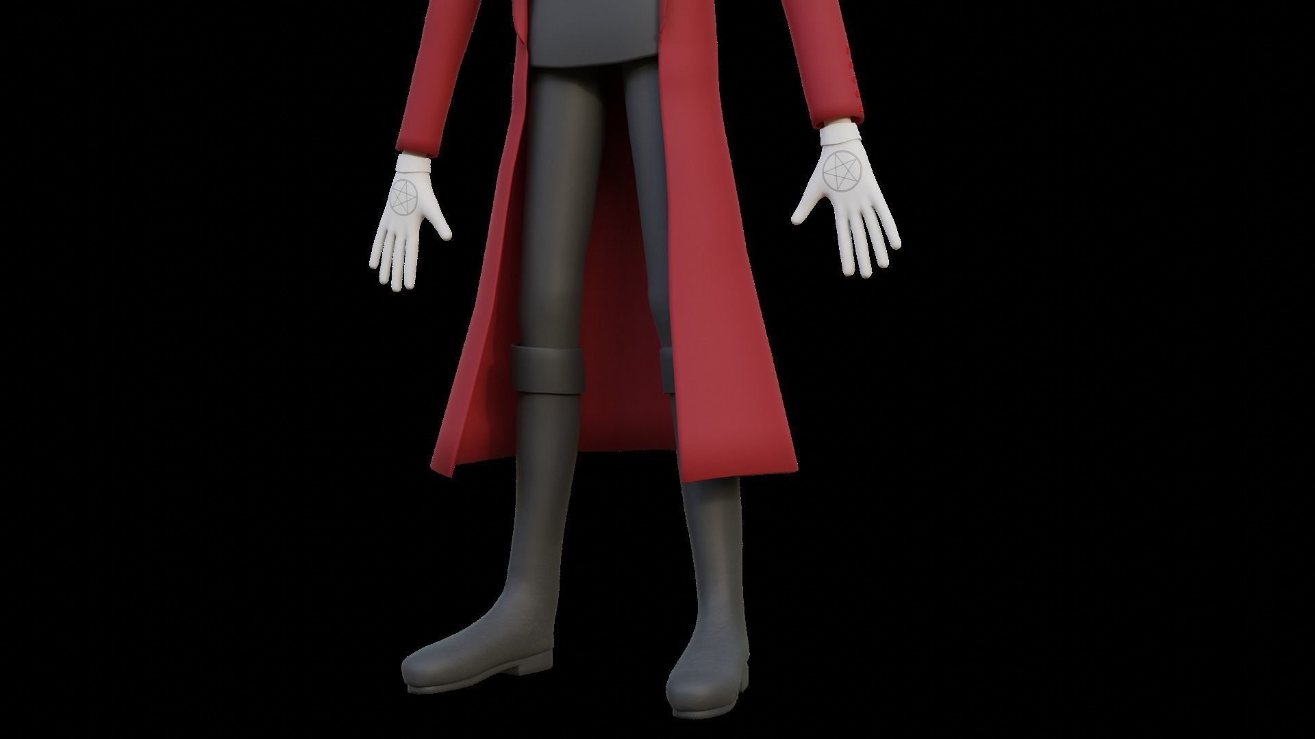 Alucard from Hellsing Anime 3D Rigged Low-poly 3D model_31