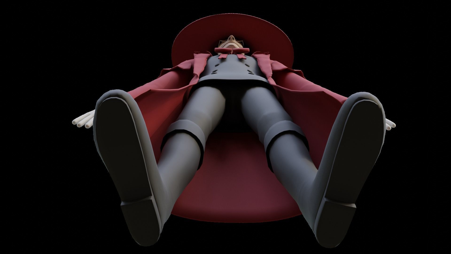 Alucard from Hellsing Anime 3D Rigged Low-poly 3D model_37