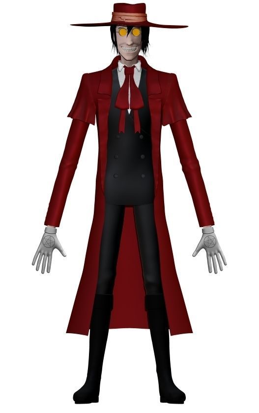 Alucard from Hellsing Anime 3D Rigged Low-poly 3D model_42
