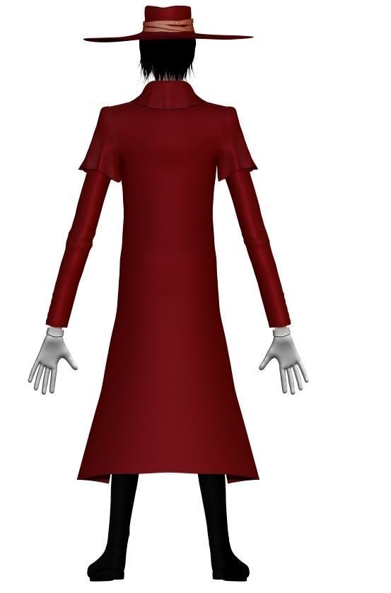 Alucard from Hellsing Anime 3D Rigged Low-poly 3D model_43