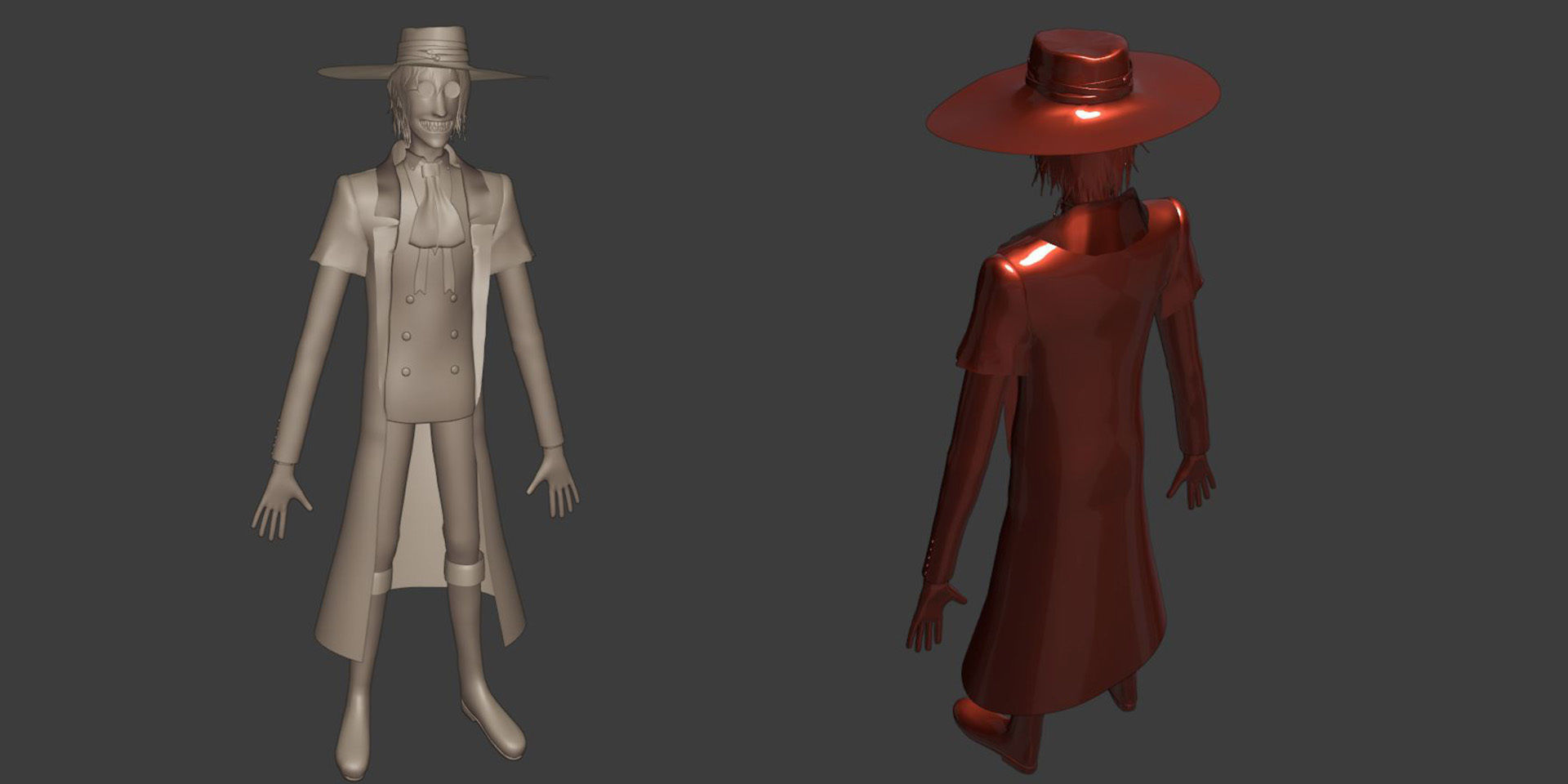Alucard from Hellsing Anime 3D Rigged Low-poly 3D model_16
