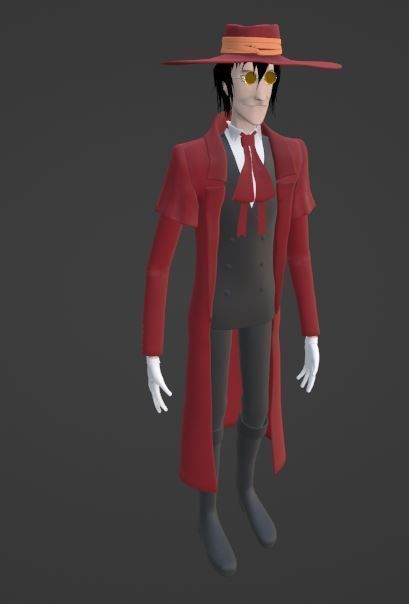 Alucard from Hellsing Anime 3D Rigged Low-poly 3D model_55