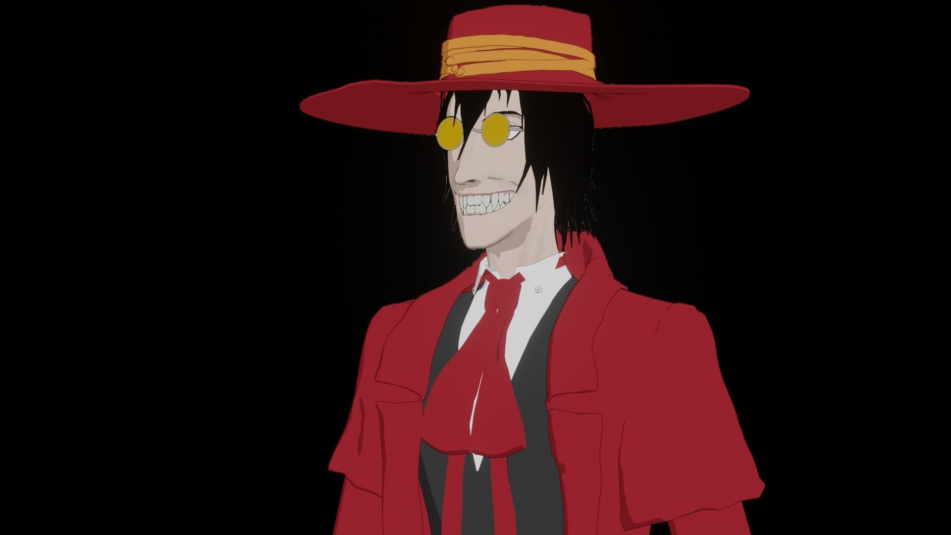 Alucard from Hellsing Anime 3D Rigged Low-poly 3D model_51