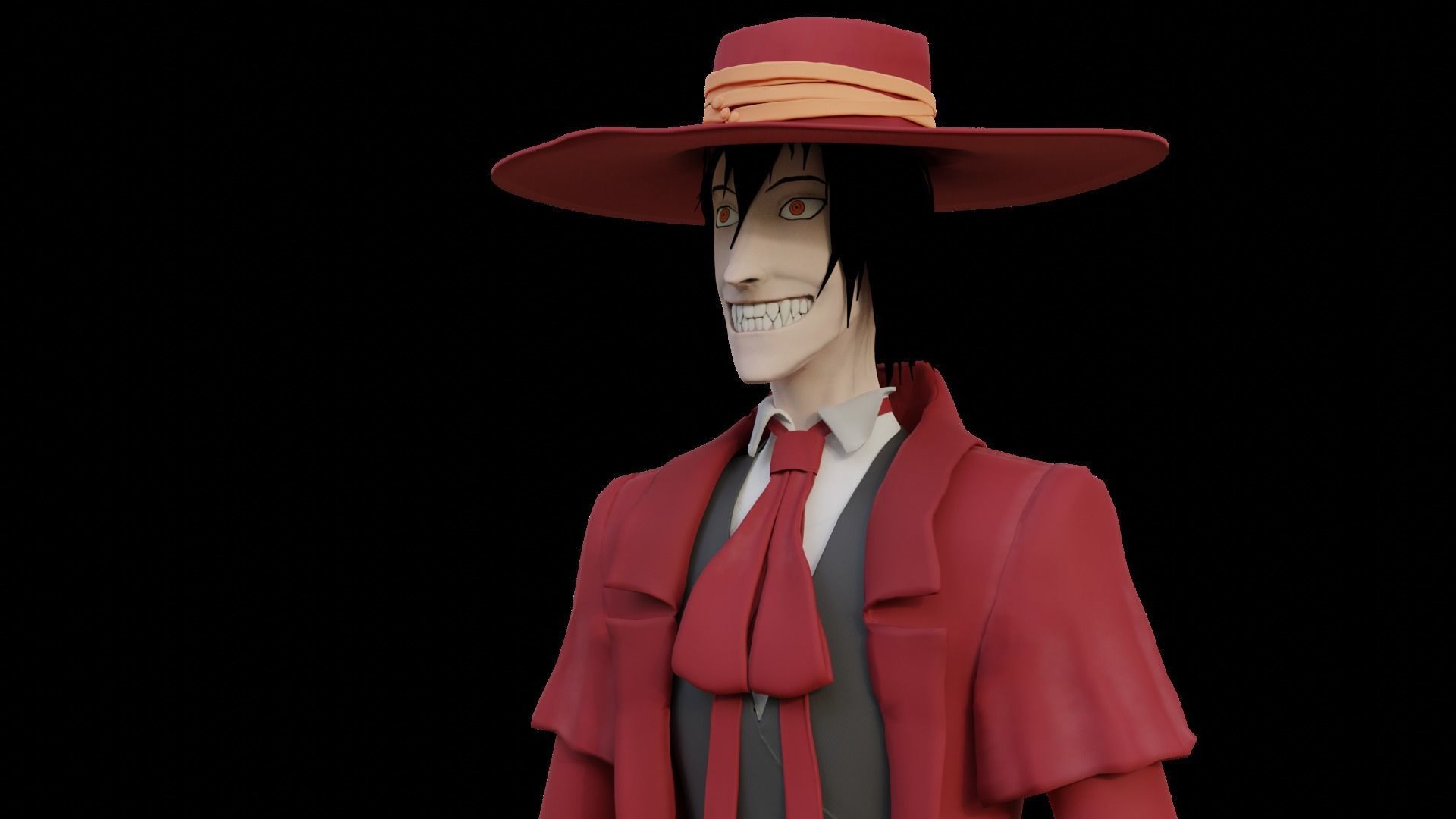 Alucard from Hellsing Anime 3D Rigged Low-poly 3D model_29