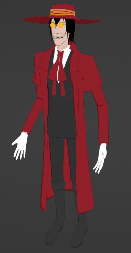 Alucard from Hellsing Anime 3D Rigged Low-poly 3D model_56