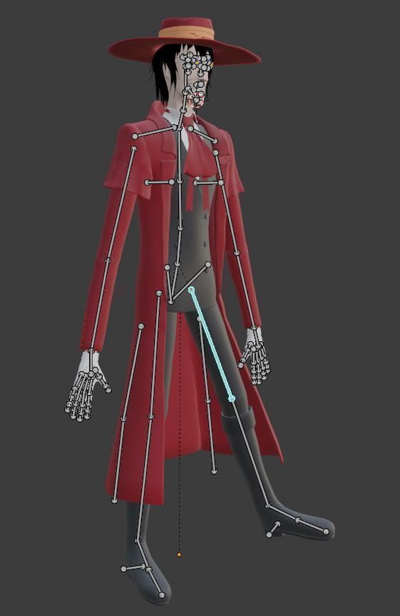 Alucard from Hellsing Anime 3D Rigged Low-poly 3D model_19