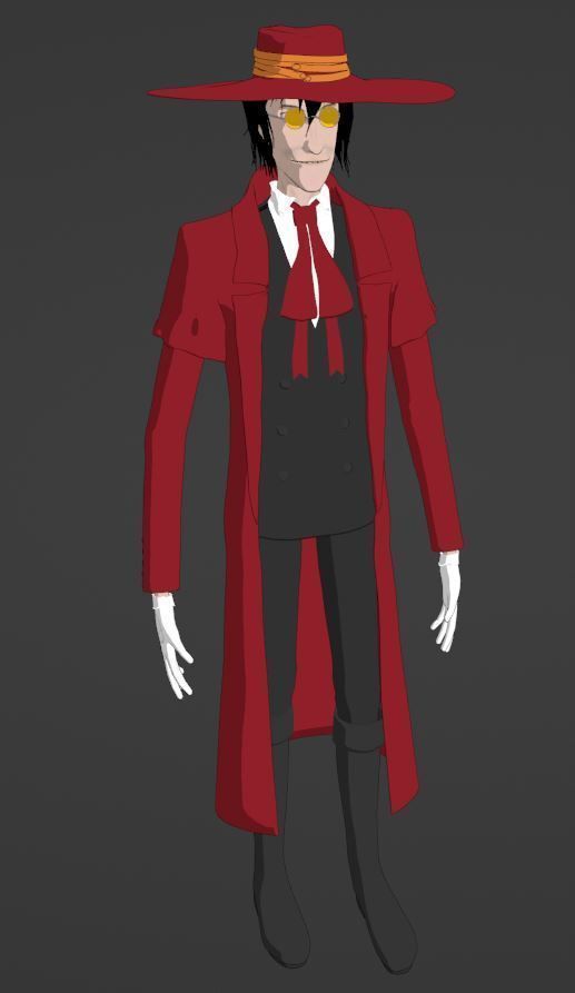 Alucard from Hellsing Anime 3D Rigged Low-poly 3D model_54
