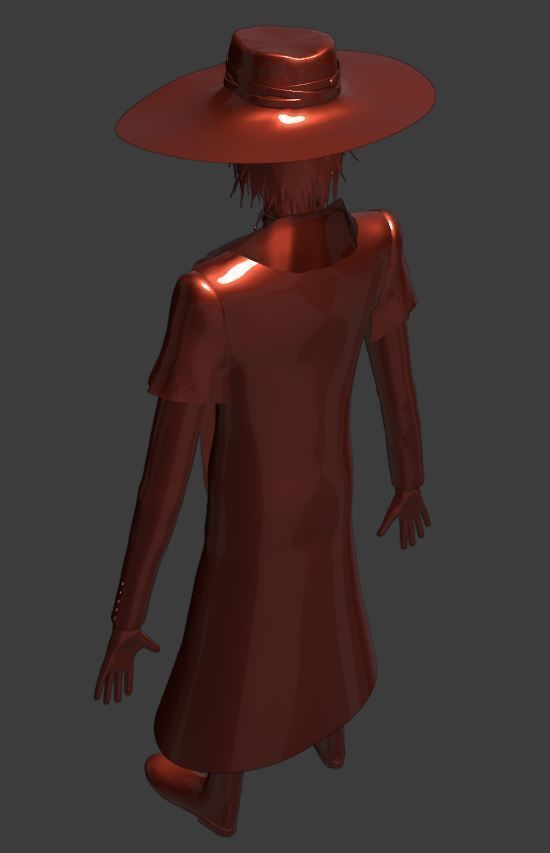 Alucard from Hellsing Anime 3D Rigged Low-poly 3D model_20