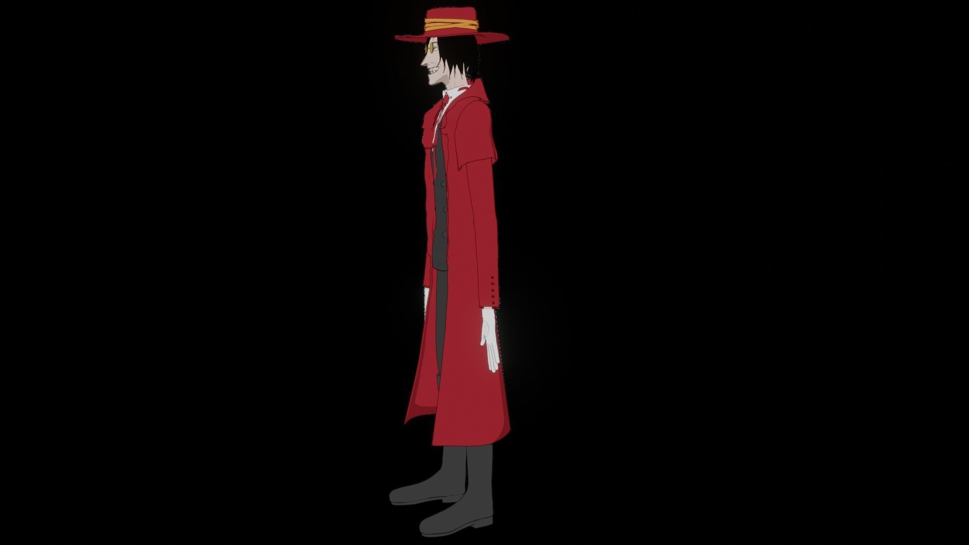 Alucard from Hellsing Anime 3D Rigged Low-poly 3D model_50