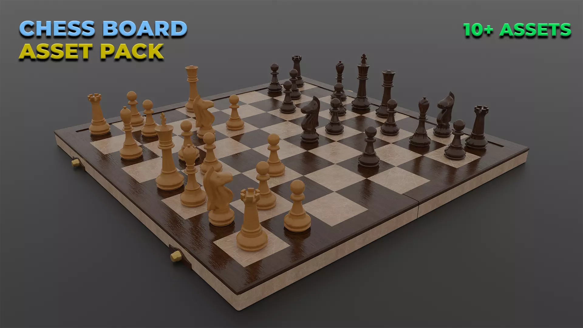 Chess Essentials Asset Pack Low-poly 3D model_0