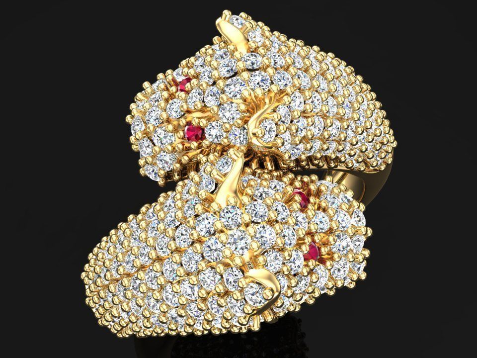 Double Leopard Rings - Leopard Ring 3D print model_3