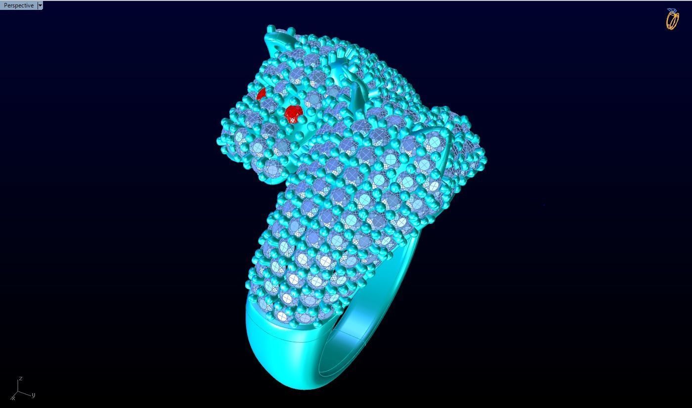 Double Leopard Rings - Leopard Ring 3D print model_10