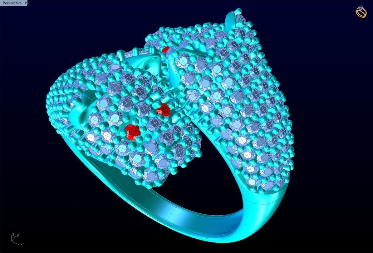 Double Leopard Rings - Leopard Ring 3D print model_1