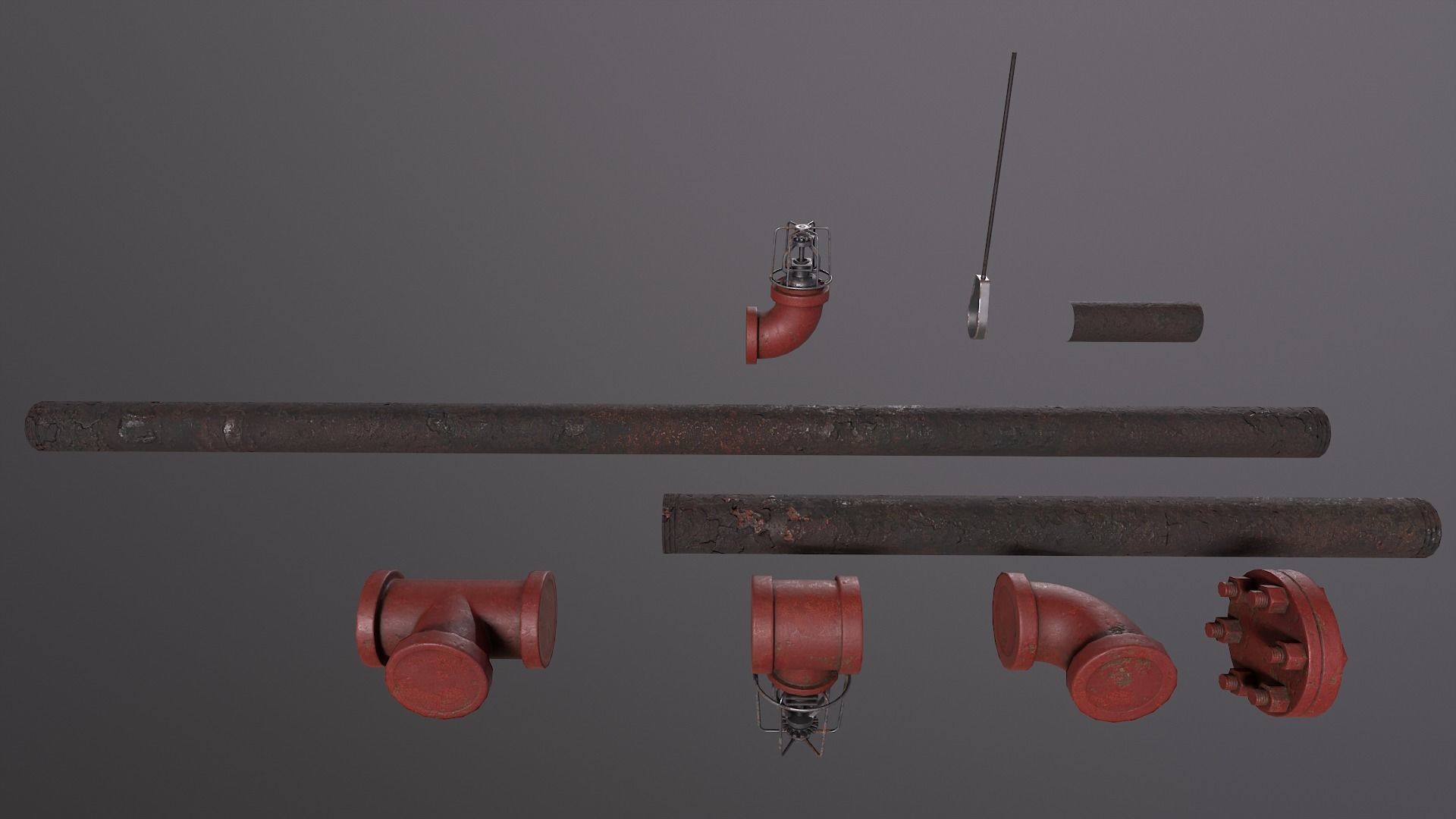 Modular Sprinkler System Low-poly 3D model_2