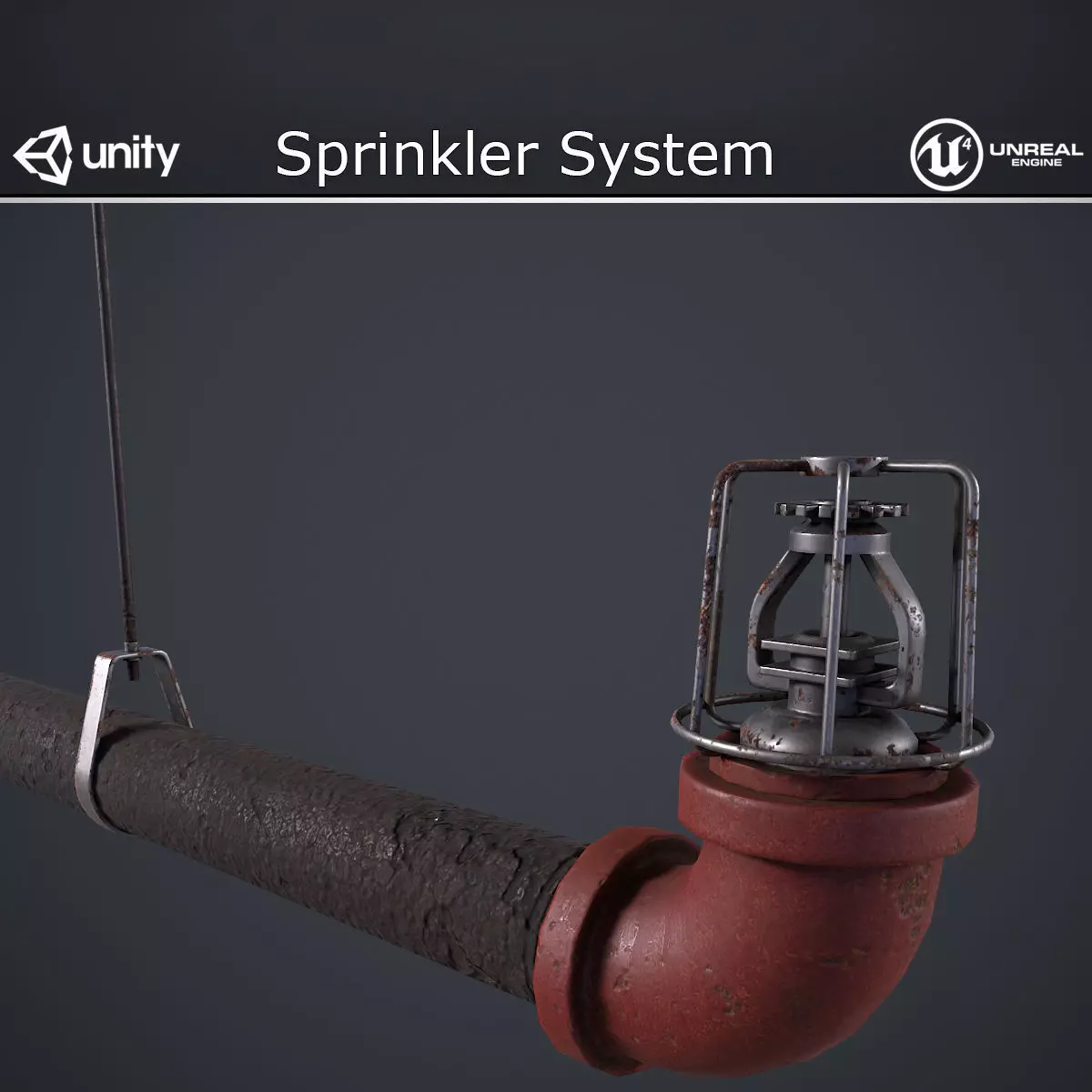 Modular Sprinkler System Low-poly 3D model_0