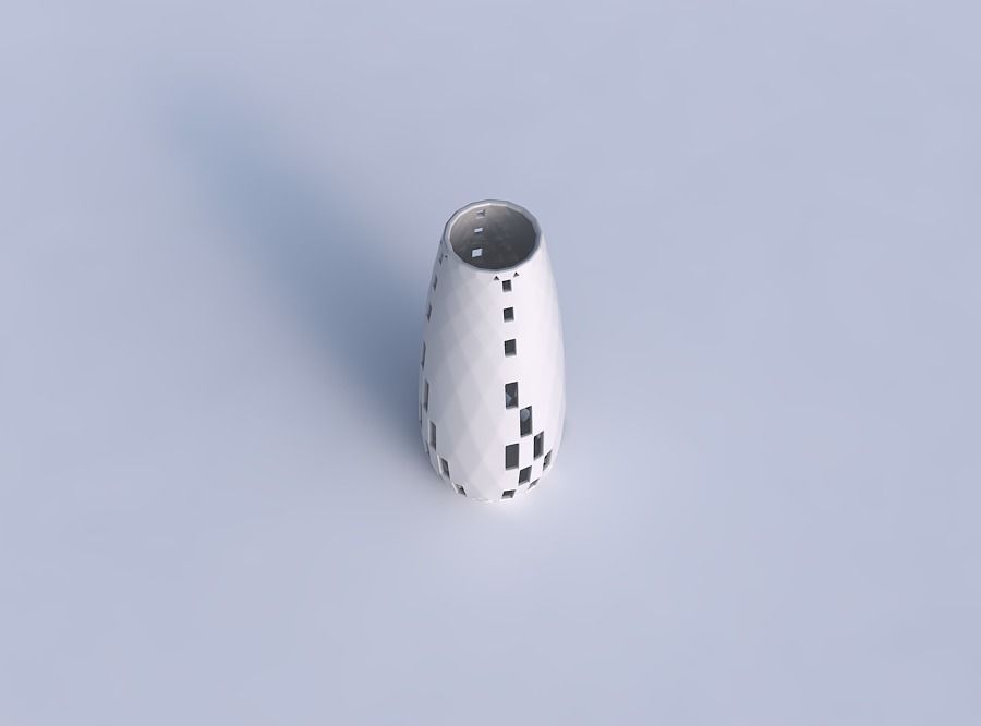 Vase Bullet with checker grid lattice 3 3D print model_1