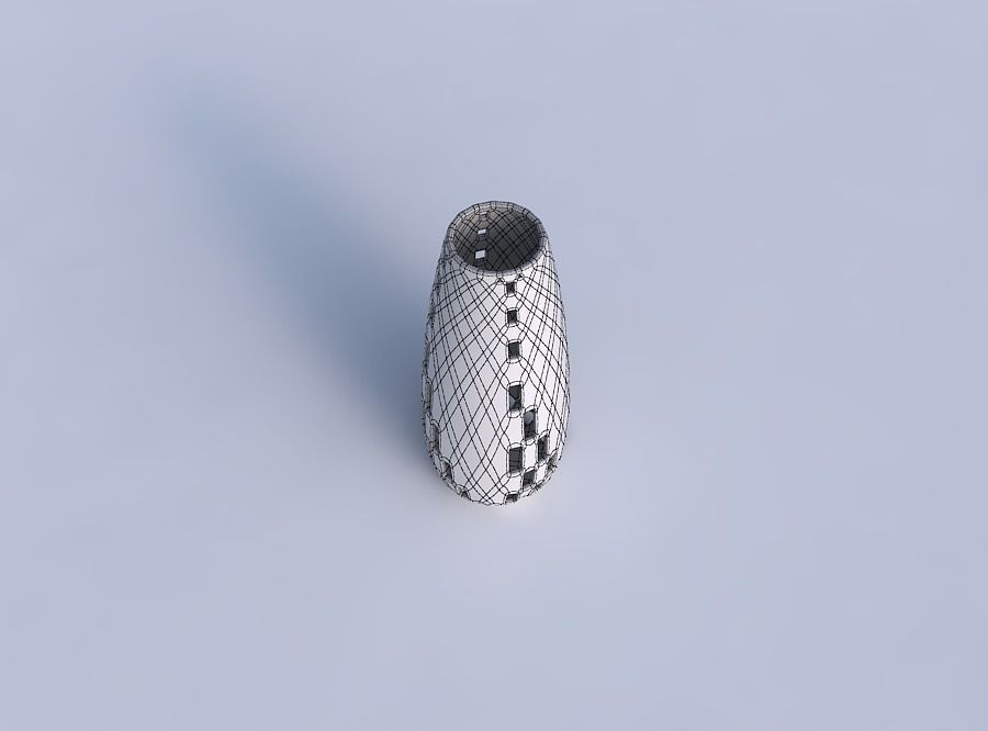 Vase Bullet with checker grid lattice 3 3D print model_6