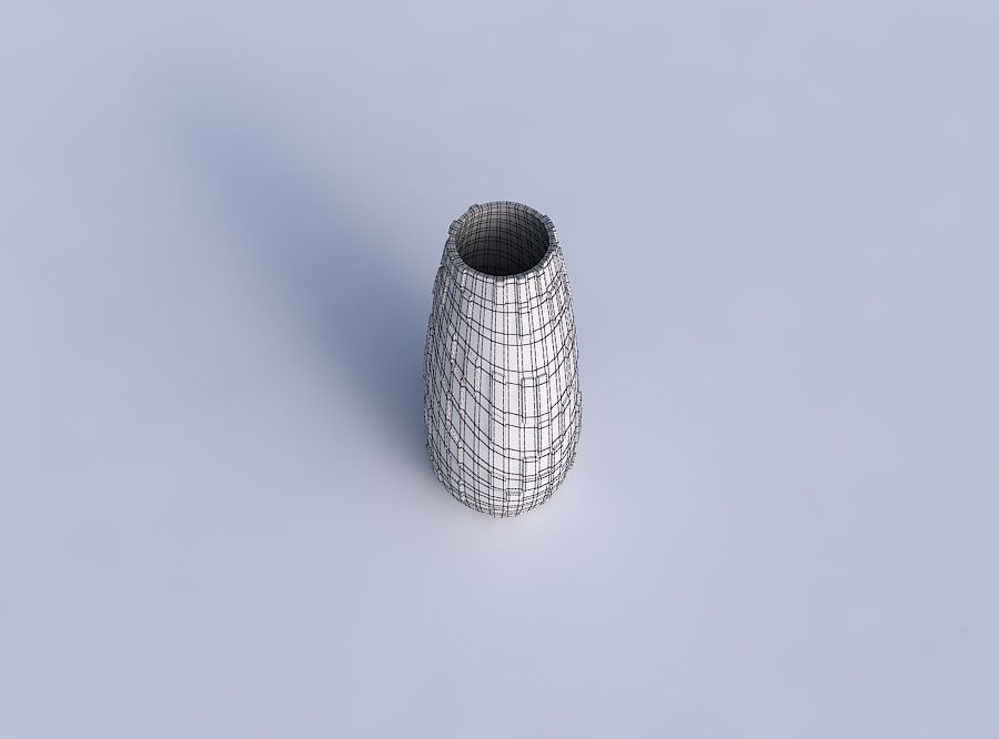 Vase Bullet with wavy scattered grid plates 3D print model_6