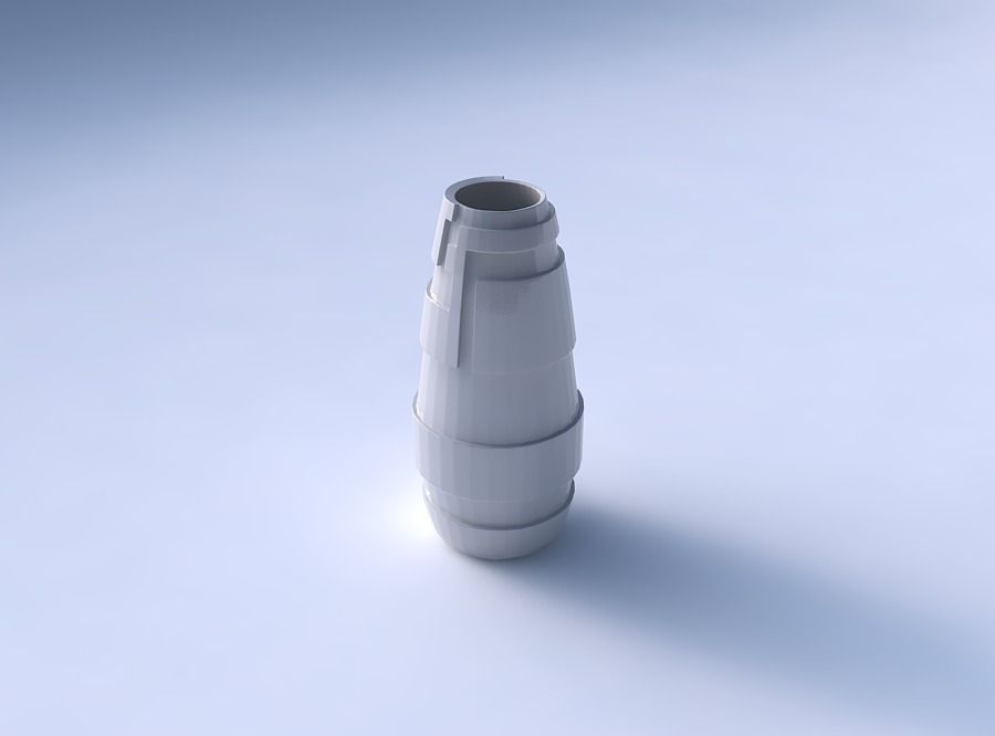 Vase Bullet with sharp ribbons 3D print model_3