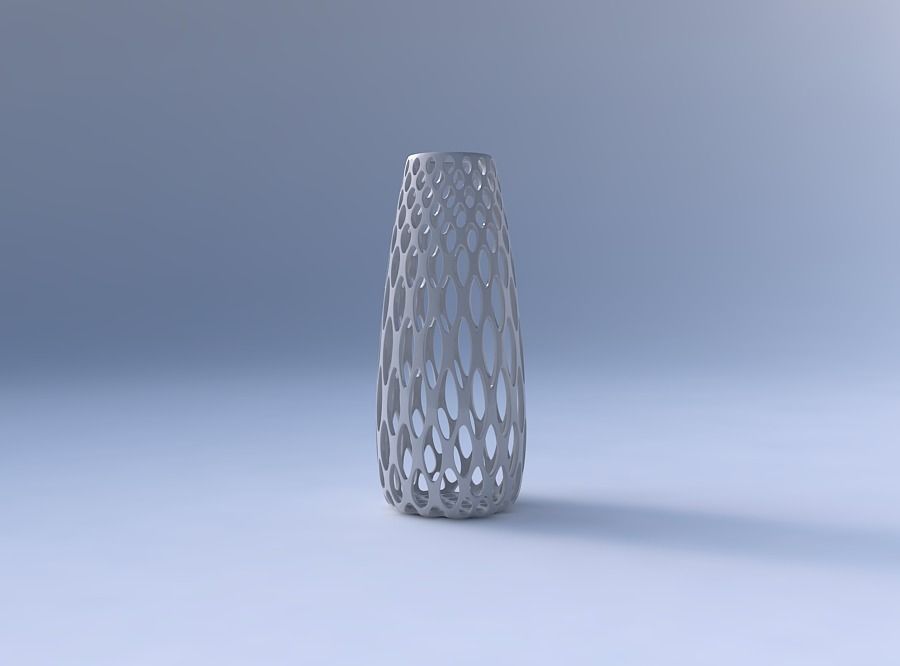 Vase Bullet with bubble grid lattice 3D print model_4