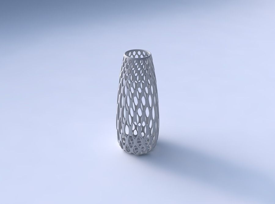 Vase Bullet with bubble grid lattice 3D print model_3