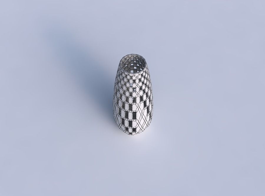 Vase Bullet with checker grid lattice 2 3D print model_6