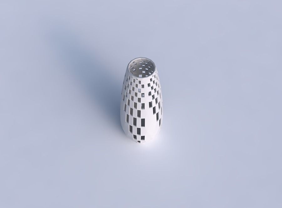 Vase Bullet with checker grid lattice 2 3D print model_1