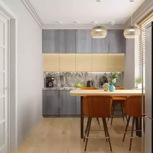 kitchen modern with wooden floors