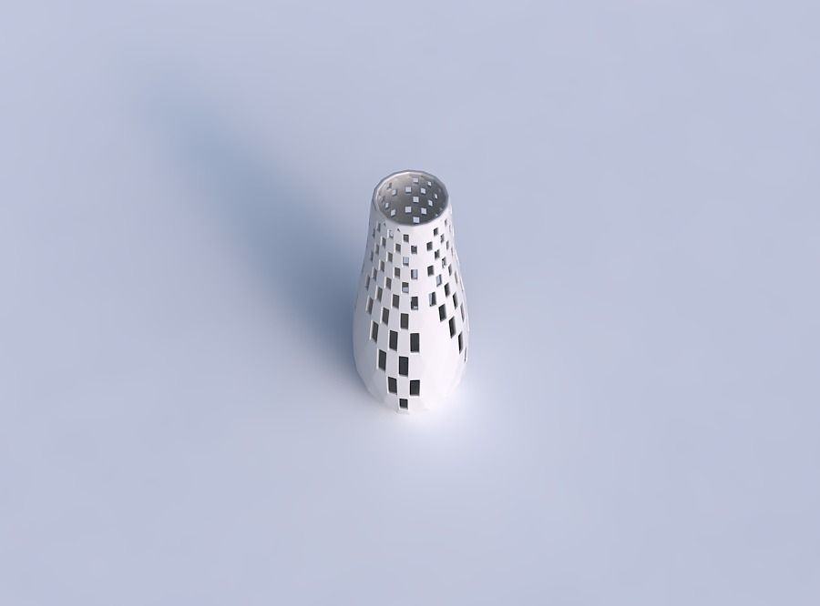 Vase with checker grid lattice 2 3D print model_1
