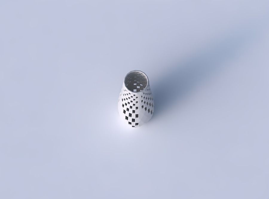 Vase with checker grid lattice 2 3D print model_2