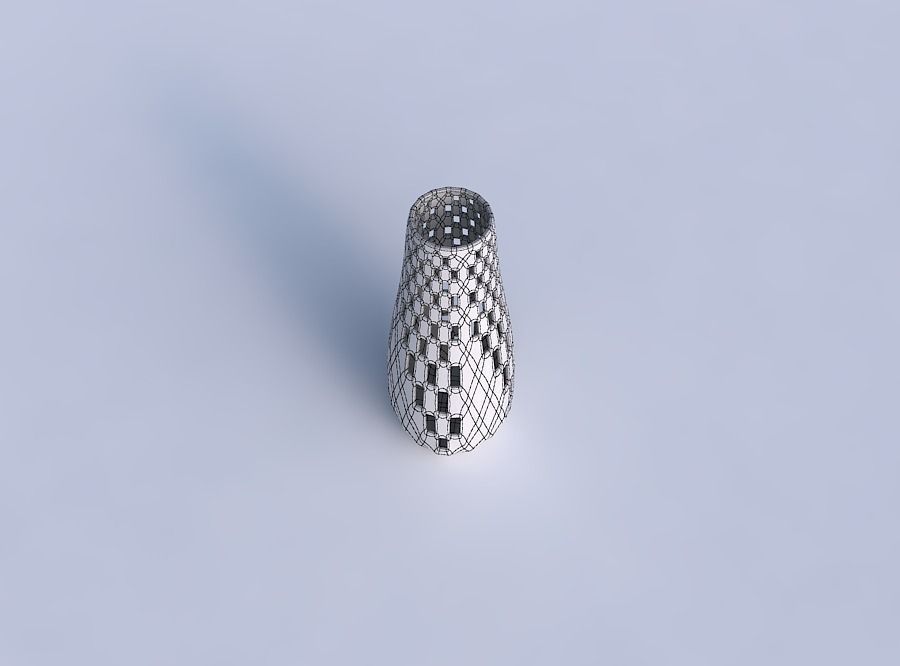 Vase with checker grid lattice 2 3D print model_6