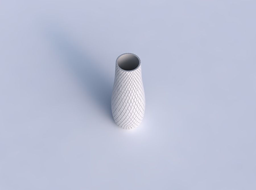 Vase with diagonal grid plates 3D print model_1